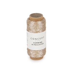 Concept Combine & Pailletes 52 Beżowy | Włóczka Katia | Cekiny