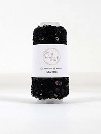 Pullu ip 50 gr/ 160 m 08 Czarny | Włóczka cekinowa