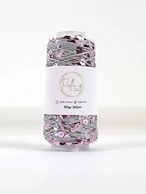 Pullu ip 50 gr/ 160 m 1136 szary | Włóczka cekinowa  