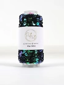Pullu ip 50 gr/ 160 m 143 czarny   | Włóczka cekinowa 