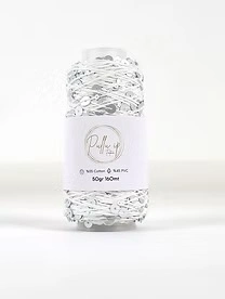 Pullu ip 50 gr/ 160 m 074 biały | Włóczka cekinowa 