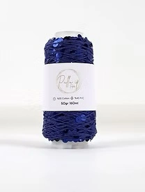 Pullu ip 50 gr/ 160 m 071 granatowy | Włóczka cekinowa   
