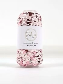 Pullu ip 50 gr/ 160 m 40 Blady Róż | Włóczka cekinowa