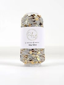 Pullu ip 50 gr/ 160 m 026 szary | Włóczka cekinowa 