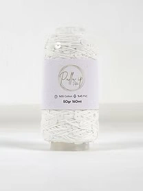 Pullu ip 50 gr/ 160 m 003 biały | Włóczka cekinowa 