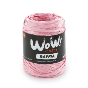 WOW Raffia 65 Różowy | Włóczka Katia | Błyszcząca włóczka rafiowa 