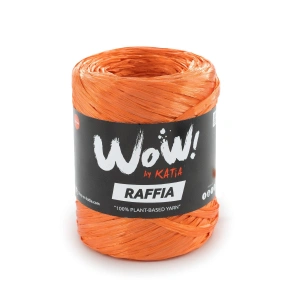 WOW Raffia 67 Pomarańczowy | Włóczka Katia | Błyszcząca włóczka rafiowa