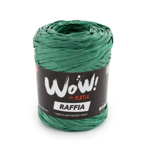 WOW Raffia 69 Jodłowa zieleń | Włóczka Katia | Błyszcząca włóczka rafiowa