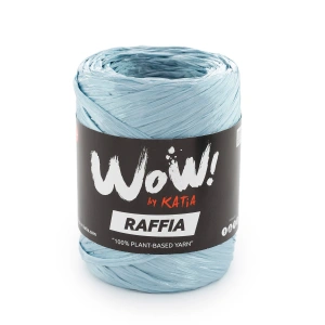 WOW Raffia 71 Szaro-niebieski | Włóczka Katia | Błyszcząca włóczka rafiowa