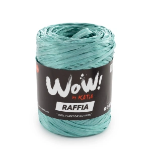 WOW Raffia 72 Zielono-niebieski | Włóczka Katia | Błyszcząca włóczka rafiowa