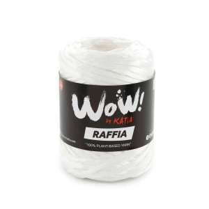 WOW Raffia 60 Ecru | Włóczka Katia | Błyszcząca włóczka rafiowa