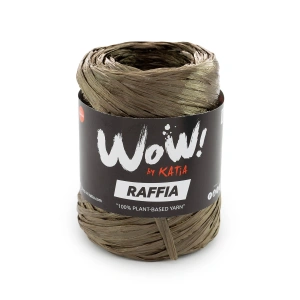 WOW Raffia 63 Khaki | Włóczka Katia | Błyszcząca włóczka rafiowa