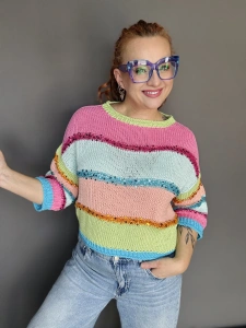 Wzór dziewiarski na druty sweter Cotton Riot Sweater autorstwa Mysh  
