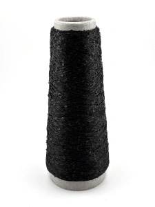 Flash Black , nylon z cekinami, włóczka Magicloop 