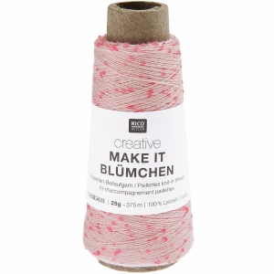 Creative Make It Blümchen 006 Pudrowy | Włóczka Rico Design | Cekiny