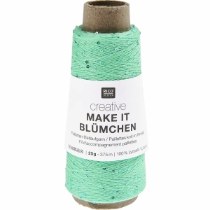 Creative Make It Blümchen 007 Jasny Turkusowy | Włóczka Rico Design | Cekiny