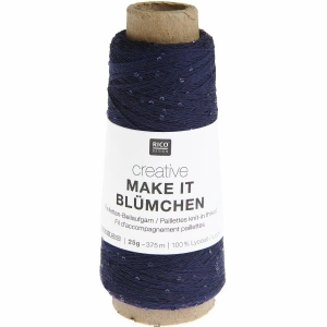 Creative Make It Blümchen 015 Granatowy | Włóczka Rico Design | Cekiny