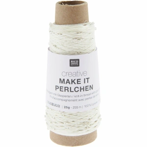 Creative Make It Perlchen 001 Biały | Włóczka Rico Design | Koraliki