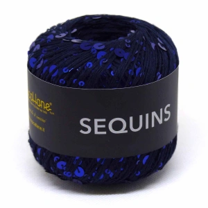 Sequins 185 Granatowy | Włóczka Tropical Lane | 100% bawełna, cekiny