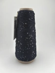 Pearl Dark Navy, len i jedwab  z cekinami, włóczka Magicloop