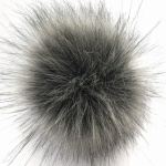 Pompon 10-12 cm szary  sztuczne futro P2