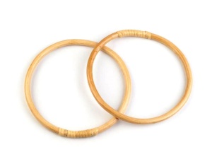 Ucho bambusowe KOŁO Z ŁĄCZENIEM;  do torebki/łapacz baza 17 cm 1 SZTUKA